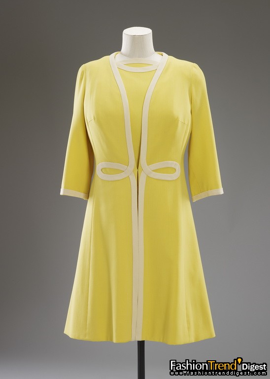 Day dress and coat worn during the tour of Australia, 1970 
