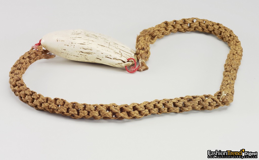 Tabua (whale tooth) presented to The Queen by the paramount chiefs of Fiji, in the traditional welcome ceremony of 'Cavuikelekele', during the The Queen and The Duke of Edinburgh's visit to Fiji, February 1963. 