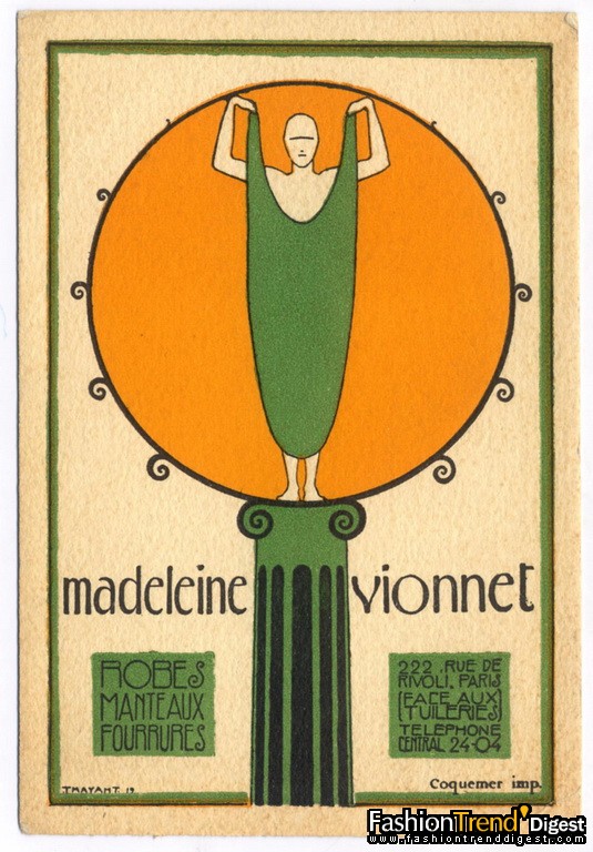 1922年由Ernesto Michahelles设计的引有Vionnet logo的明信片 