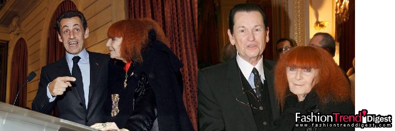 1月30日：法国总统Nicolas Sarkozy在爱丽舍宫夸赞Sonia Rykiel说："连我都知道你那著名的条纹。" 同时出席的还有Jean-Louis Scherrer。左图为Nicolas Sarkozy和Sonia Rykiel，右图为Sonia Rykiel和Jean-Louis Scherrer。 